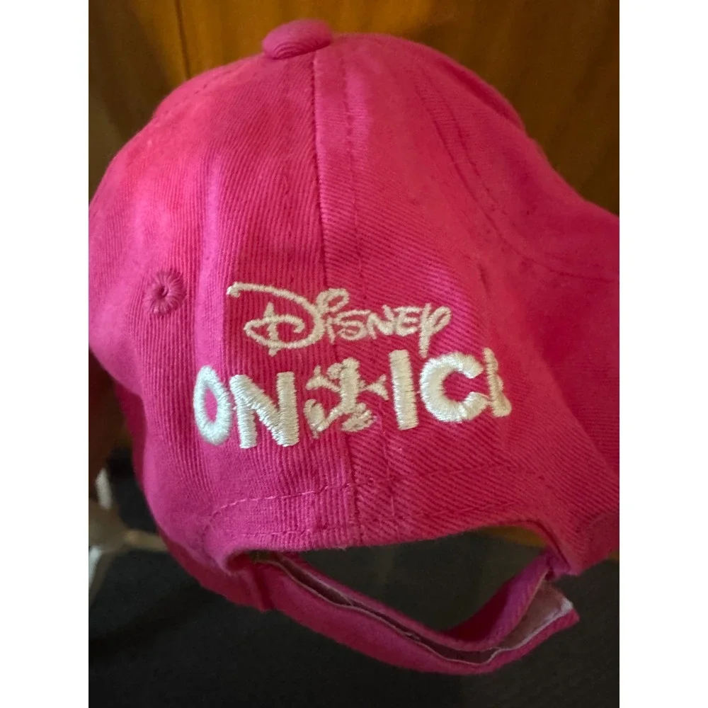 Disney Princess On Ice Hat Pink Belle Cinderella Ariel Baseball Cap Souvenir